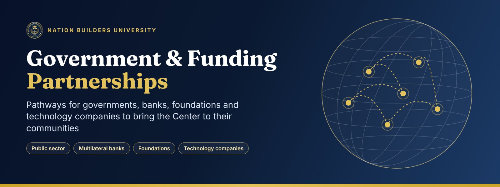 Government and Funding Partnerships by Nation Builders University: pathways for governments, development banks, foundations and technology companies